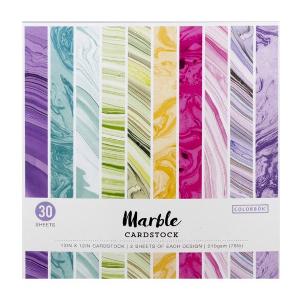 Colorbök Multicolor Marble Cardstock, 12"x12", 121 lb./180 Gsm, 30 Sheets - Picture 2 of 3
